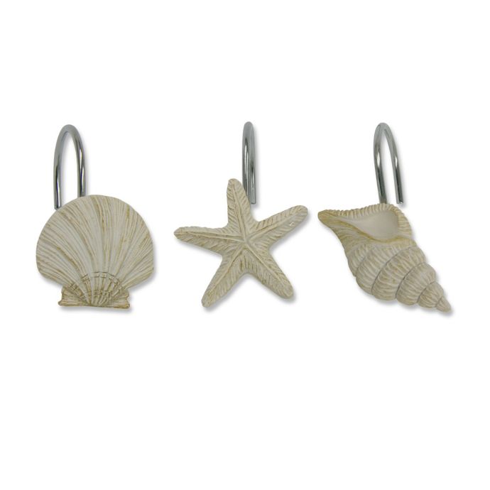 Bacova Coastal Moonlight Shower Curtain Hooks in Blue/Ivory Bed Bath