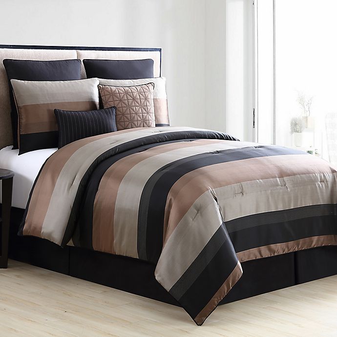Vcny Home Maxwell Comforter Set In Black Gold Bed Bath Beyond