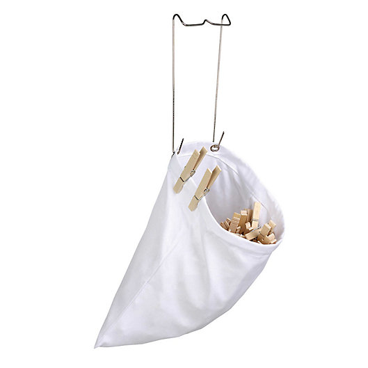 Alternate image 1 for Honey-Can-Do® Hanging Cotton Clothespin Bag in White