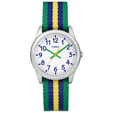 Timex® Time Machines Children's 30mm Watch with Green/Blue/Yellow Nylon  Strap | Bed Bath & Beyond