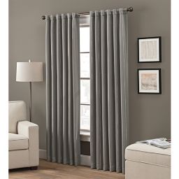 Grayson 108-Inch Rod Pocket/Back Tab Window Curtain Panel in Charcoal (Single)