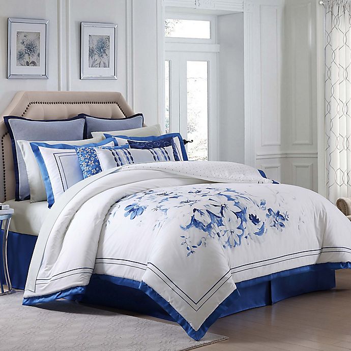 Charisma Home Alfresco Floral Duvet Set In Blue Bed Bath Beyond