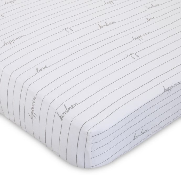 Ed Ellen Degeneres Starry Night Love Striped Fitted Crib Sheet