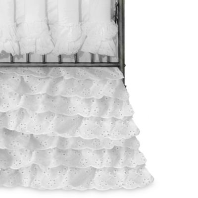 white eyelet crib bedding