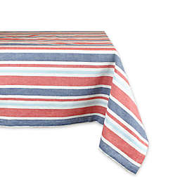 Patriotic Stripe 60-Inch x 84-Inch Oblong Tablecloth in Red/Blue
