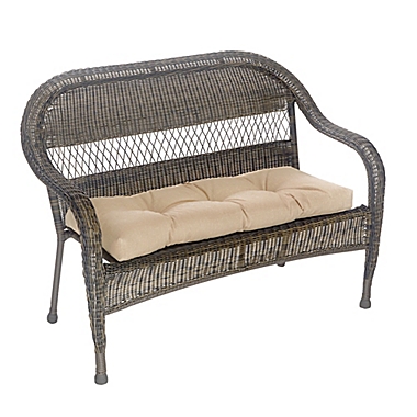 Klear Vu Husk Easy Care Outdoor Bench Cushion in Tan. View a larger version of this product image.