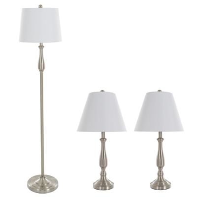 Bronze/White 26 and 58 26 and 58 LED Bulbs Included Catalina Lighting 21892-001 Traditional Metal Floor and Table Lamp Set 