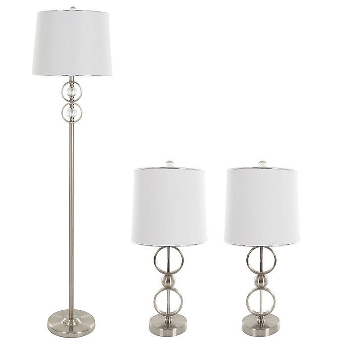 Floor Lamp Set In Silver, Floor And Table Lamp Sets Canada