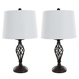 Nottingham Home Spiral Table Lamp in Black (Set of 2)