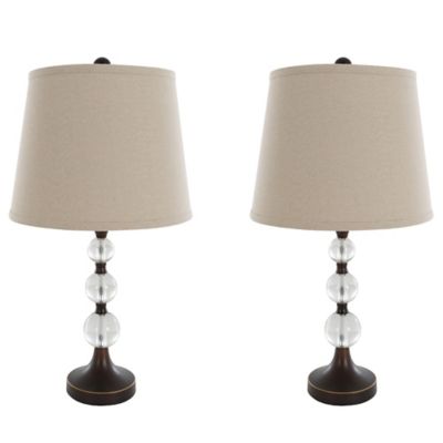 bronze and crystal table lamp