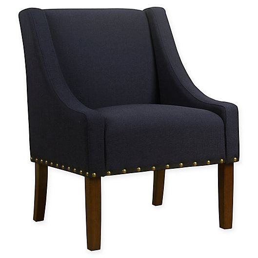 Alternate image 1 for HomePop Swoop Linen Upholstered Modern Accent Chair
