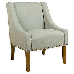HomePop Swoop Heathered Tweed Upholstered Modern Accent Chair
