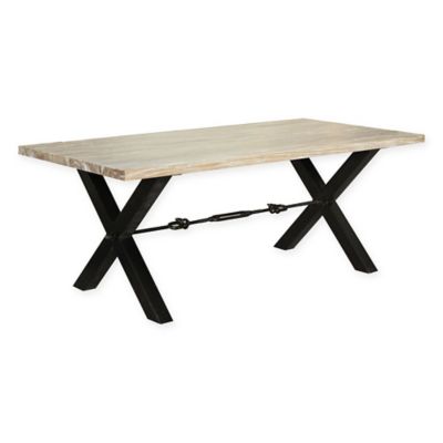 Pangea Home Calvin Dining Table in White/Black