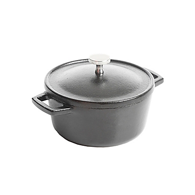 Artisanal Kitchen Supply&reg; Pre-Seasoned Cast Iron 4-Inch Mini Dutch Oven in Black. View a larger version of this product image.