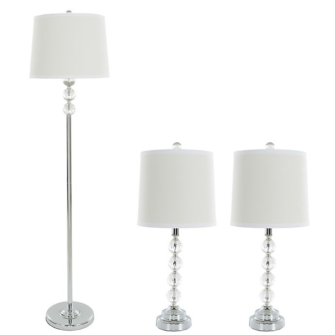 Crystal Table And Floor Lamp Set, Floor And Table Lamp Sets Grey