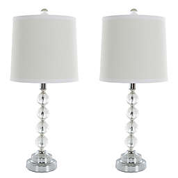 Nottingham Home Crystal Table Lamp in Silver (Set of 2)