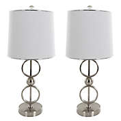 Nottingham Home Modern Table Lamp in Silver (Set of 2)