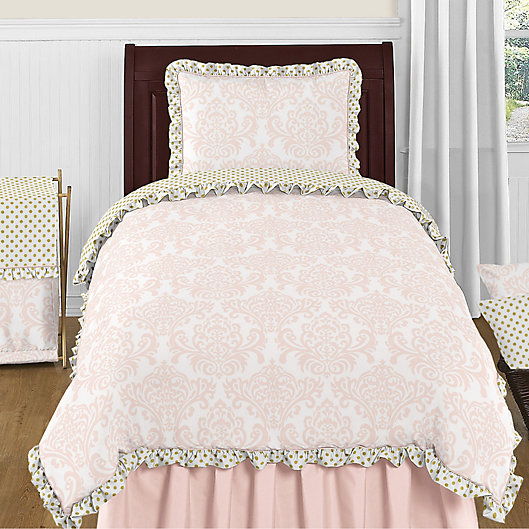 Alternate image 1 for Sweet Jojo Designs Amelia 4-Piece Twin Comforter Set in Pink/Gold