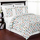 Alternate image 0 for Sweet Jojo Designs Feather 3-Piece Full/Queen Comforter Set in Turquoise/Coral