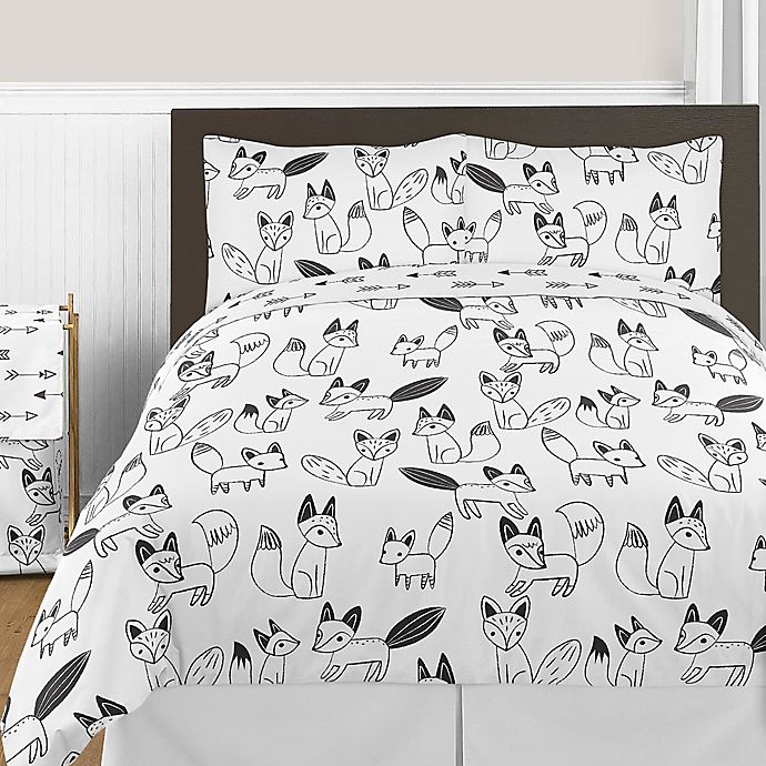 Alternate image 1 for Sweet Jojo Designs Fox Bedding Collection in Black/White