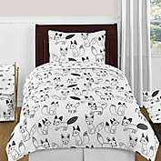 Sweet Jojo Designs&reg; Fox 4-Piece Twin Comforter Set in Black/White