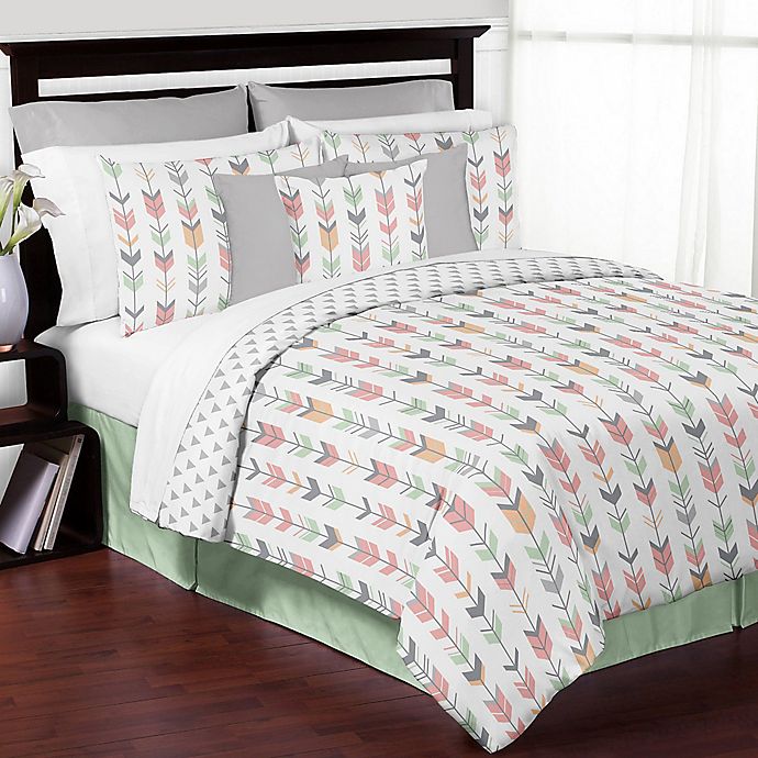 Alternate image 1 for Sweet Jojo Designs Mod Arrow Bedding Collection in Coral/Mint