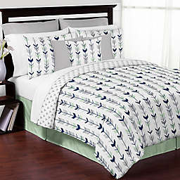 Sweet Jojo Designs Mod Arrow 3-Piece Full/Queen Comforter Set in Grey/Mint