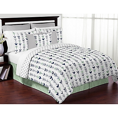 Sweet Jojo Designs Mod Arrow 4-PieceTwin Comforter Set in Grey/Mint. View a larger version of this product image.