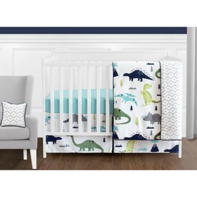 watercolor dinosaur crib bedding