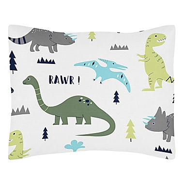 Sweet Jojo Designs Mod Dinosaur 5-Piece Toddler Bedding Set in Turquoise/Navy. View a larger version of this product image.