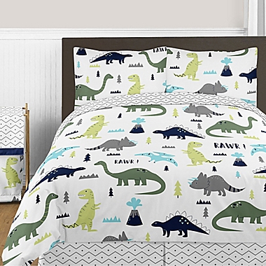 Sweet Jojo Designs&reg; Mod Dinosaur 3-Piece Full/Queen Comforter Set in Turquoise/Navy. View a larger version of this product image.