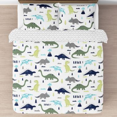 Sweet Jojo Designs Mod Dinosaur Bedding Collection in Turquoise/Navy. View a larger version of this product image.