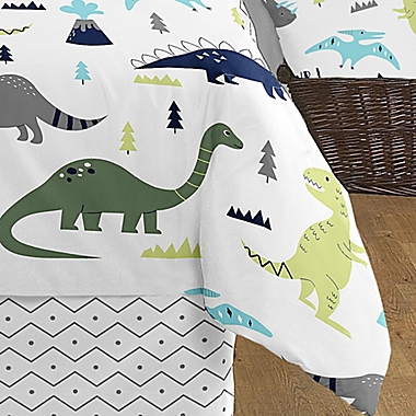 Sweet Jojo Designs Mod Dinosaur Bedding Collection in Turquoise/Navy. View a larger version of this product image.