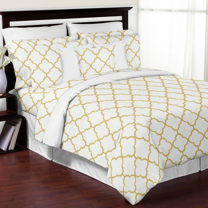 Sweet Jojo Designs Trellis Bedding Collection In White Gold