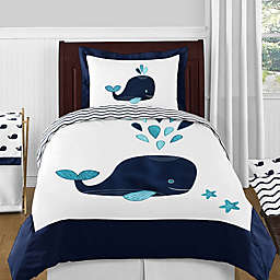 Sweet Jojo Designs&reg; Whale 3-Piece Full/Queen Comforter Set in Navy