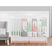 Sweet Jojo Designs Woodsy 11-Piece Crib Bedding Set in Coral/Mint