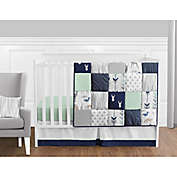 Sweet Jojo Designs Woodsy Crib Bedding Collection in Navy/Mint
