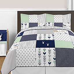 Sweet Jojo Designs Woodsy Bedding Collection in Navy/Mint