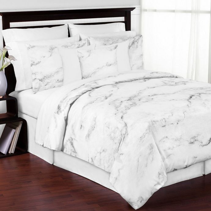 marble comforter set black