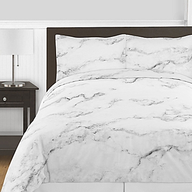Sweet Jojo Designs Marble 3-Piece King Comforter Set in Black/White. View a larger version of this product image.