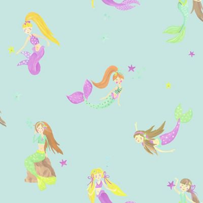 Imagine Fun Mermaid World Wallpaper in Teal
