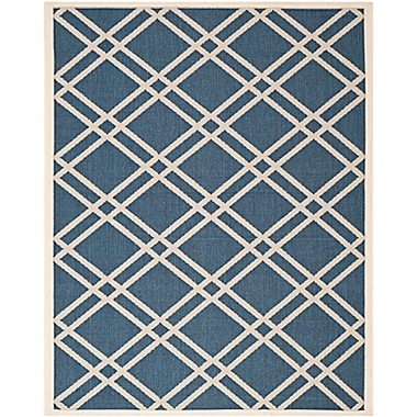 Safavieh Courtyard 8-Foot x 11-Foot Margot Indoor/Outdoor Rug in Navy/Beige. View a larger version of this product image.