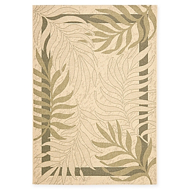 Safavieh Courtyard 8-Foot x 11-Foot Erika Indoor/Outdoor Rug in Cream/Green. View a larger version of this product image.
