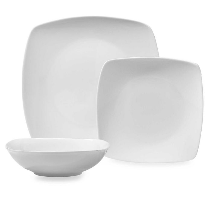 everyday white square dishes