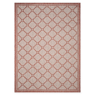Safavieh Courtyard Rosie 8&#39; x 11&#39; Indoor/Outdoor Area Rug in Red/Beige. View a larger version of this product image.