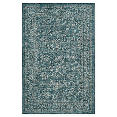 Destination Summer Courtyard Brenda Indoor/Outdoor Rug in Turquoise. View a larger version of this product image.