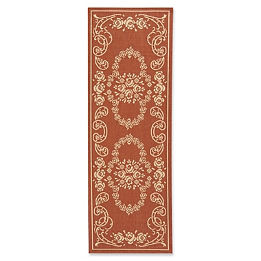 Safavieh Courtyard Lucy 2&#39;3 x 6&#39;7 Indoor/Outdoor Runner in Terracotta/Natural. View a larger version of this product image.