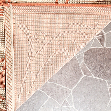 Safavieh Courtyard Lucy 8&#39; x 11&#39; Indoor/Outdoor Area Rug in Natural/Terracotta. View a larger version of this product image.