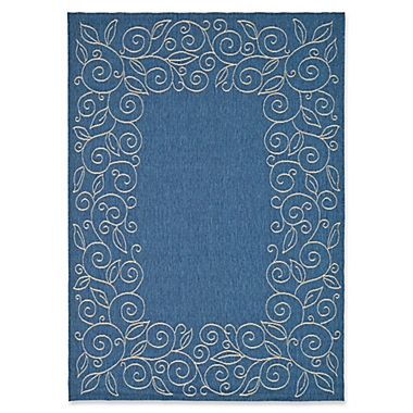 Safavieh Courtyard Noelle 8&#39; x 11&#39; Indoor/Outdoor Area Rug in Blue/Beige. View a larger version of this product image.