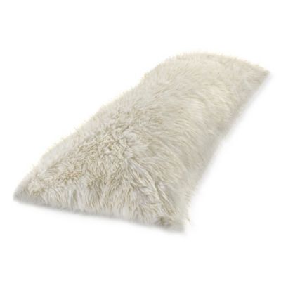 white fur body pillow cover